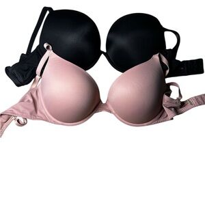Victoria secret pink  Black and Soft Pink Women's Bra Set